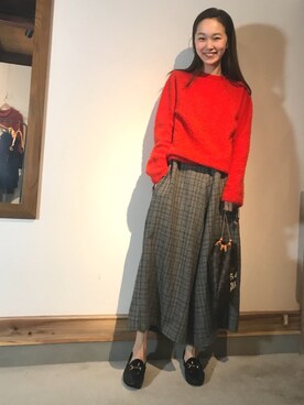 「GUCCI（グッチ）のアイテム（シューズ）」を使った、mioさん（レディース・166cm）の冬コーディネート