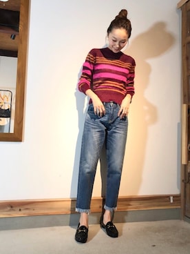 「GUCCI（グッチ）のアイテム（シューズ）」を使った、mioさん（レディース・166cm）の冬コーディネート