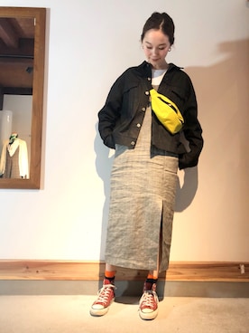 「JOHN LAWRENCE SULLIVAN（ジョンローレンスサリバン）のアイテム（ジャケット/アウター）」を使った、mioさん（レディース・166cm）の春コーディネート