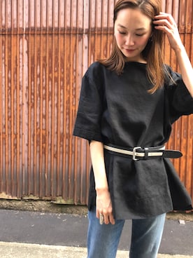 「AUGUSTE PRESENTATION（オーギュストプレゼンテーション）のアイテム（トップス）」を使った、mioさん（レディース・166cm）の夏コーディネート