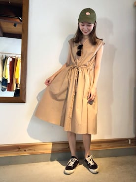 「Vincent et Mireille（バンソンエミレイユ）のアイテム」を使った、mioさん（レディース・166cm）の夏コーディネート
