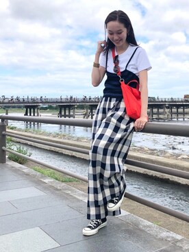 「PRADA（プラダ）のアイテム（トップス）」を使った、mioさん（レディース・166cm）の夏コーディネート
