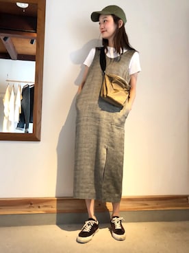 「Vincent et Mireille（バンソンエミレイユ）のアイテム」を使った、mioさん（レディース・166cm）の夏コーディネート