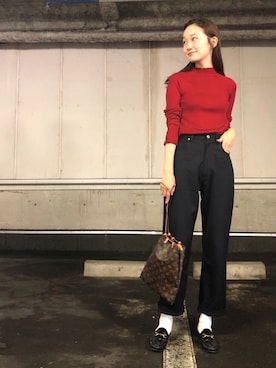 「GUCCI（グッチ）のアイテム（シューズ）」を使った、mioさん（レディース・166cm）の秋コーディネート