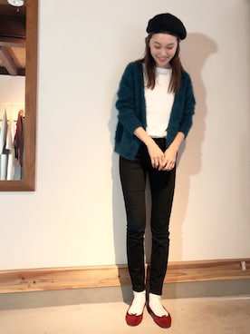 「Acne Studios（アクネストゥディオズ）のACNE STUDIOS SKIN 5 BLACK（デニムパンツ）」を使った、mioさん（レディース・166cm）の秋コーディネート