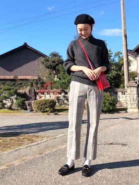 「GUCCI（グッチ）のアイテム（シューズ）」を使った、mioさん（レディース・166cm）の秋コーディネート