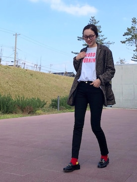 「GUCCI（グッチ）のアイテム（シューズ）」を使った、mioさん（レディース・166cm）の秋コーディネート