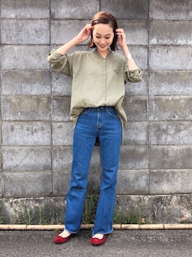 「LUC DNM （ラックデニム）のアイテム」を使った、mioさん（レディース・166cm）の春コーディネート