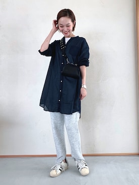 「EARIH（アーリ）のアイテム（パンツ）」を使った、mioさん（レディース・166cm）の秋コーディネート