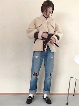 「GUCCI（グッチ）のアイテム（シューズ）」を使った、mioさん（レディース・166cm）の秋コーディネート
