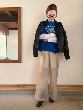 「JOHN LAWRENCE SULLIVAN（ジョンローレンスサリバン）のアイテム（ジャケット/アウター）」を使った、mioさん（レディース・166cm）の春コーディネート