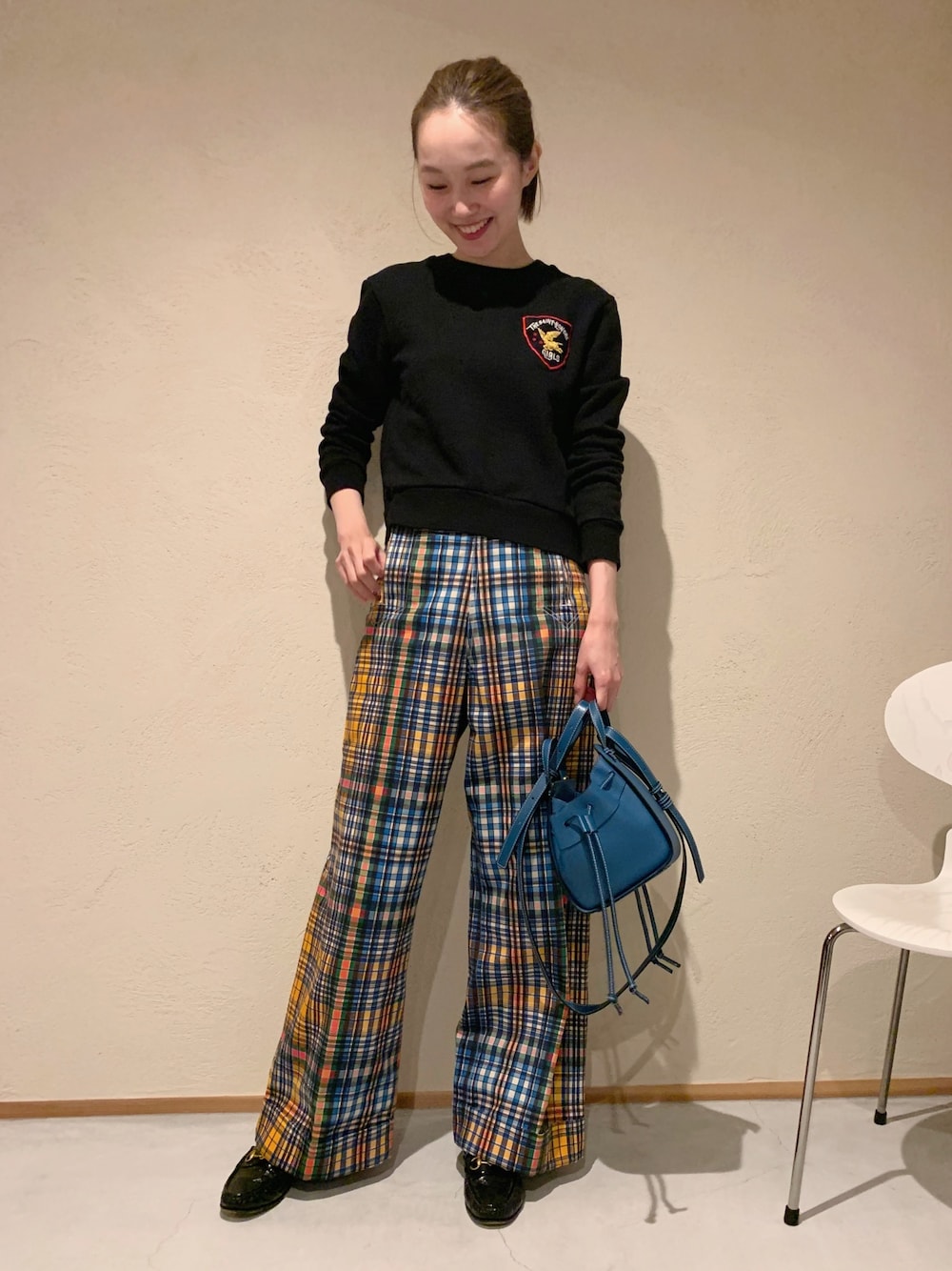 極美品 TOGA PULLA コットンツイルチェックパンツ マルチカラー 極美品 TOGA PULLA コットンツイルチェックパンツ マルチカラー