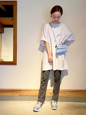 「EARIH（アーリ）のアイテム（パンツ）」を使った、mioさん（レディース・166cm）の夏コーディネート