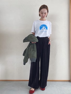 「EARIH（アーリ）のアイテム（パンツ）」を使った、mioさん（レディース・166cm）の秋コーディネート