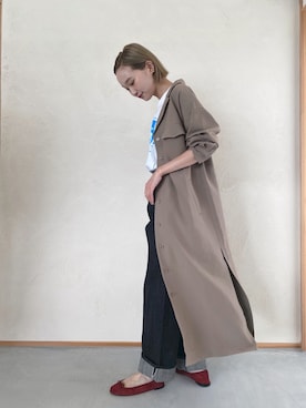 シャツワンピース グレー系 を使った 秋のコーデ の人気ファッションコーディネート Wear