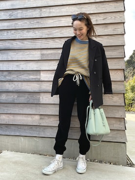 「mignon（ミニョン）のアイテム（ジャケット/アウター）」を使った、mioさん（レディース・166cm）の冬コーディネート