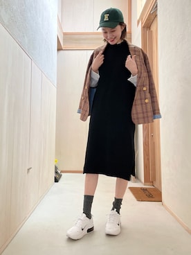 「mignon（ミニョン）のアイテム（帽子）」を使った、mioさん（レディース・166cm）の冬コーディネート