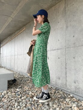 「mignon（ミニョン）のアイテム（帽子）」を使った、mioさん（レディース・166cm）の春コーディネート