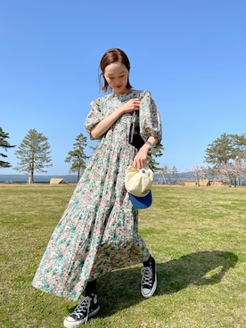 「mignon（ミニョン）のアイテム（帽子）」を使った、mioさん（レディース・166cm）の春コーディネート