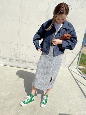 「mignon（ミニョン）のアイテム（ジャケット/アウター）」を使った、mioさん（レディース・166cm）の春コーディネート