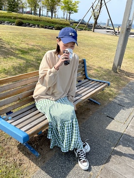 「mignon（ミニョン）のアイテム（スカート）」を使った、mioさん（レディース・166cm）の春コーディネート
