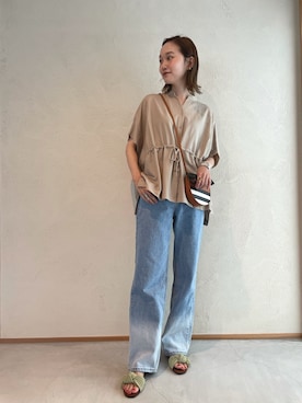 「mignon（ミニョン）のアイテム（デニムパンツ）」を使った、mioさん（レディース・165cm）の春コーディネート