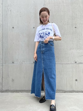「mignon（ミニョン）のアイテム（スカート）」を使った、mioさん（レディース・165cm）の春コーディネート