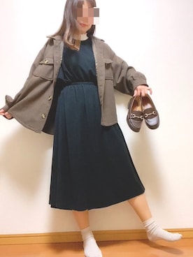 「chocomee（チョコミー）のアイテム（ワンピース/ドレス）」を使った、kakipiさん（レディース・159cm）の秋コーディネート