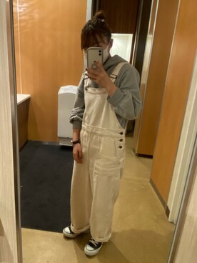 「kutir（クティール）のアイテム（オールインワン・サロペット）」を使った、なこさん（レディース・154cm）の秋コーディネート