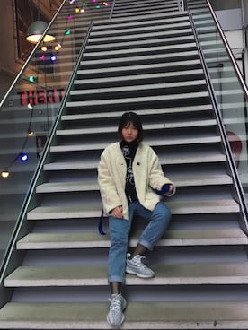 「Bellerose（ベルローズ）のアイテム」を使った、Charlotte Liさん（レディース・165cm）の冬コーディネート