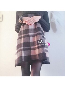 「アイテム（腕時計、パープル系）」を使った、ぽーさん（レディース・148cm）の冬コーディネート