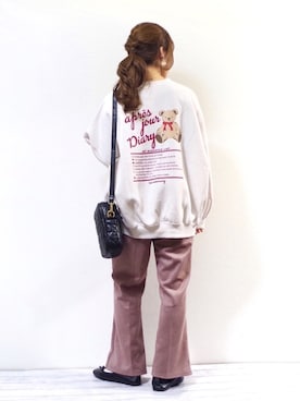 「apres jour（アプレジュール）のアイテム（スウェット）」を使った、ぽーさん（レディース・148cm）の秋コーディネート