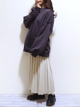 「AmbreNeige」｜「アイテム（スウェット）」を使った、ぽーさん（レディース・148cm）の冬コーディネート