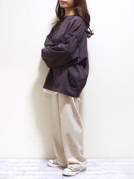 「AmbreNeige」｜「アイテム（スラックス）」を使った、ぽーさん（レディース・148cm）の冬コーディネート