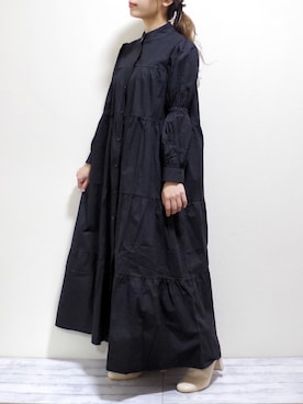 「sakishimatokyo（サキシマトーキョー）のアイテム（シャツワンピース）」を使った、ぽーさん（レディース・148cm）の春コーディネート