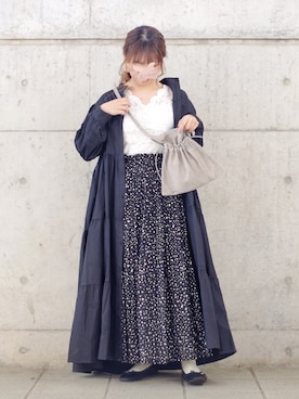 「sakishimatokyo（サキシマトーキョー）のアイテム（シャツワンピース）」を使った、ぽーさん（レディース・148cm）の春コーディネート