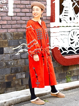 「チャイハネ（チャイハネ）のアイテム（その他シューズ）」を使った、Zenyaさん（レディース・158cm）の秋コーディネート