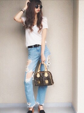 桧山えり梛さん（レディース・174cm）の夏コーディネート