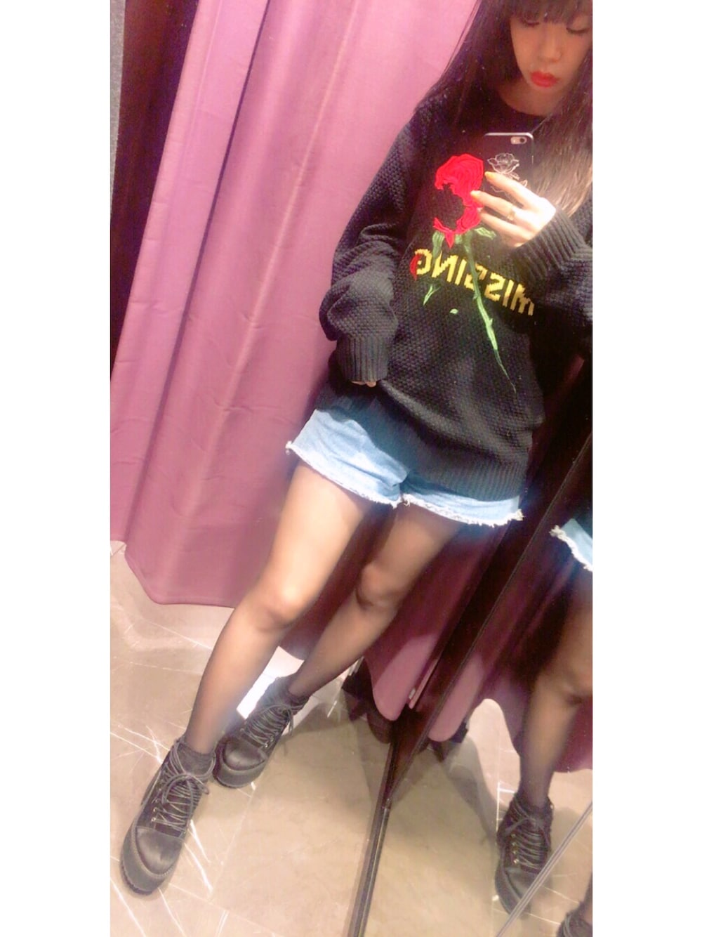 「UNIF、honeymihoney、thefifthlabel、fashion、coordinate、outfit、オーバーサイズ、ニット、ブラック」｜「UNIFのUNIF　MISSING・セーター　UMSS-1071（ニット/セーター、ブラック系）」を使った、MINAさん（レディース・163cm）の秋コーディネートの1枚目の写真