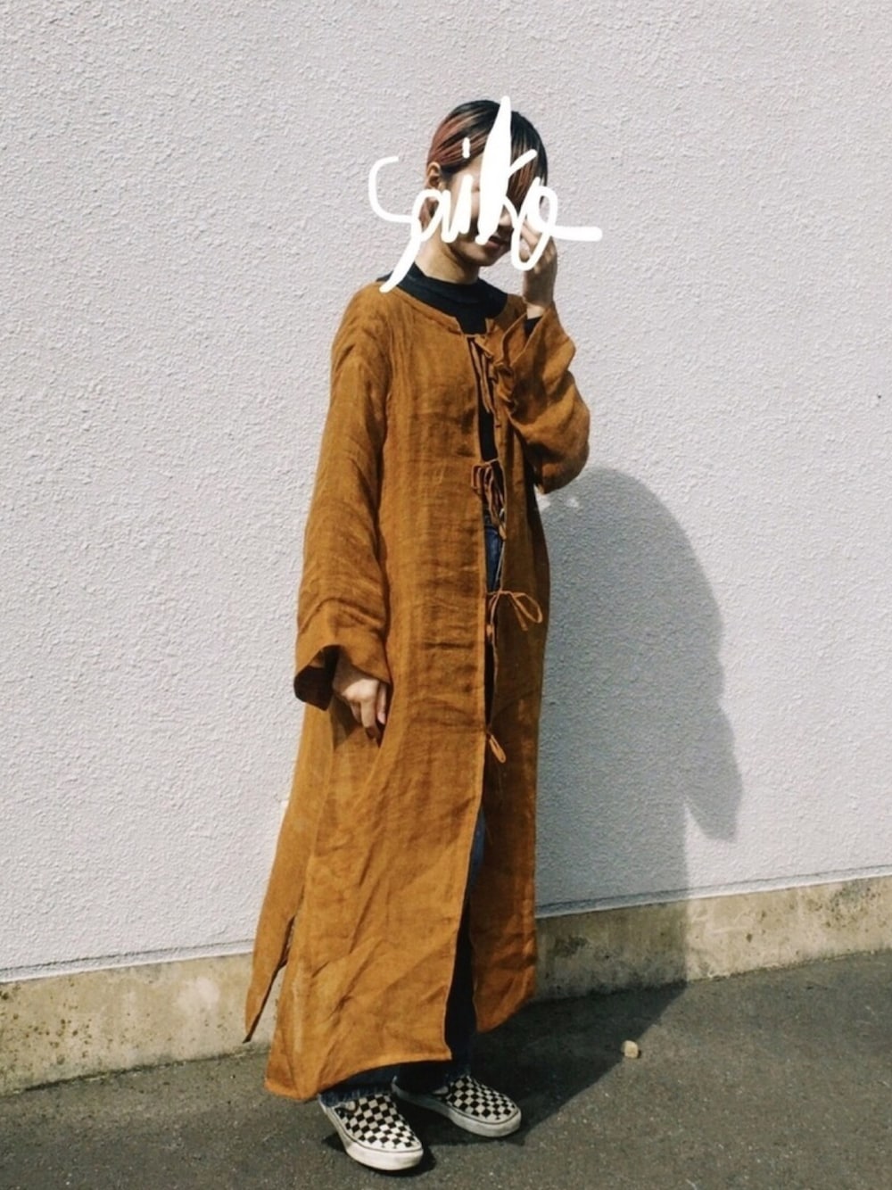「秋のコーデ、秋のカフェオレコーデ、Littlesuzie、VANS」｜「little $uzieのアイテム（ワンピース/ドレス、ブラウン系）」を使った、Chinkkarinさん（レディース・165cm）の秋コーディネートの1枚目の写真
