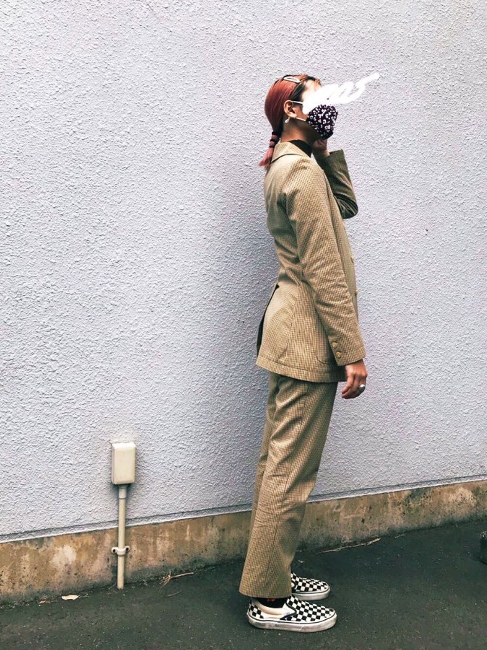 「セットアップ、APC」｜「A.P.C.のアイテム（ジャケット/アウター、ベージュ系）」を使った、Chinkkarinさん（レディース・165cm）の冬コーディネートの1枚目の写真