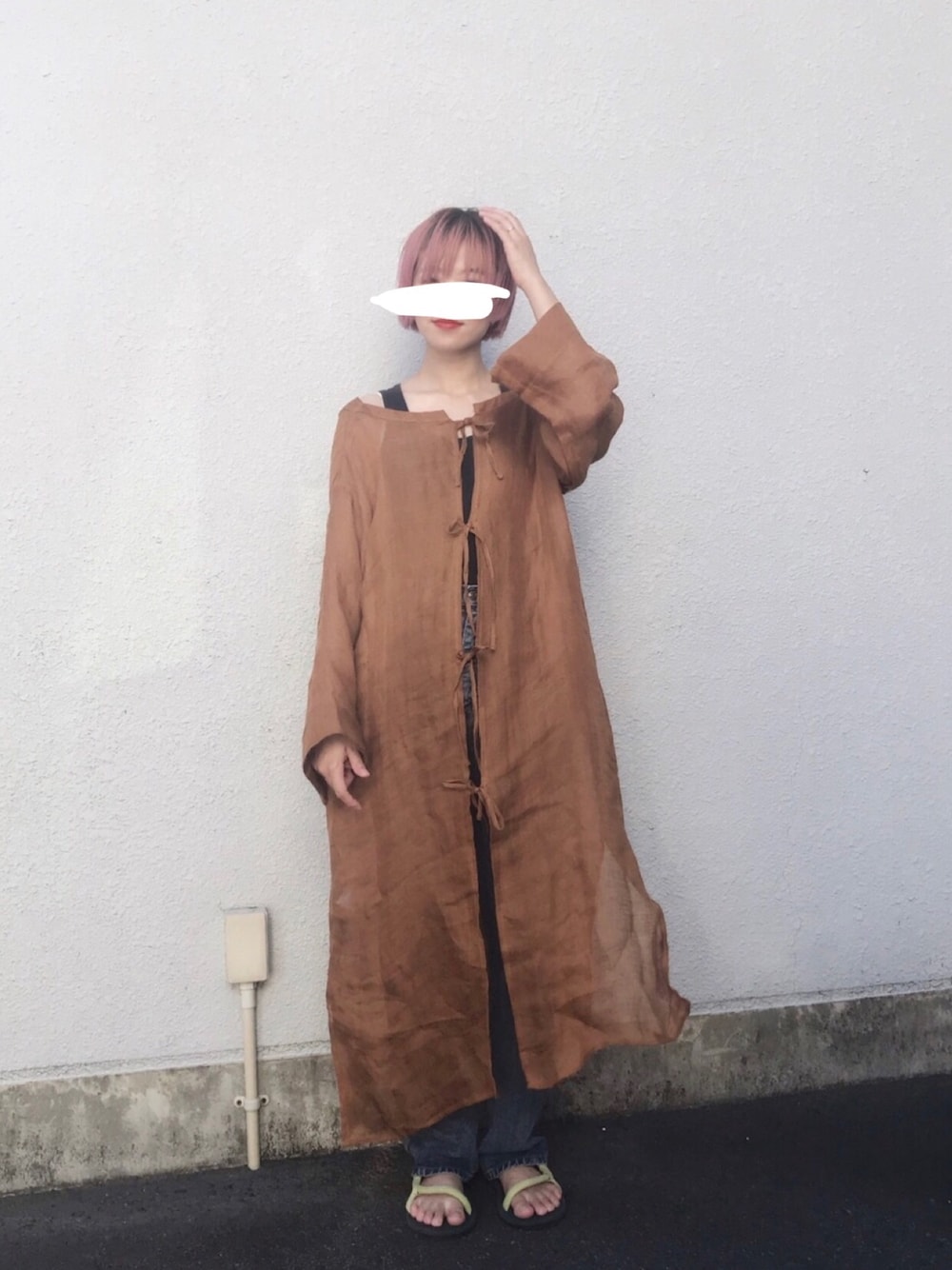 「Littlesuzie、little suzie、ピンクヘアー、ソマルカピンク、夏セールで買いました」｜「little $uzieのアイテム（ワンピース/ドレス、ブラウン系）」を使った、Chinkkarinさん（レディース・165cm）の夏コーディネートの1枚目の写真