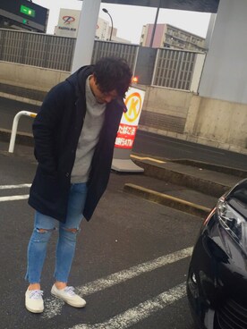 「BLUE WORK（ブルーワーク）のアイテム（ジャケット/アウター）」を使った、サトシさん（メンズ・170cm）の冬コーディネート