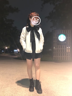 「Honeys（ハニーズ）のアイテム（ノーカラージャケット）」を使った、しのさん（レディース・154cm）の春コーディネート