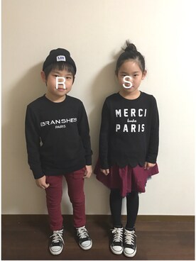 「Lee（リー）のアイテム（帽子）」を使った、R♡Sさん（キッズ・121cm）の冬コーディネート
