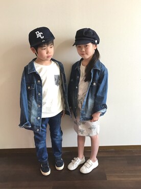 「SUPERGA（スペルガ）のアイテム」を使った、R♡Sさん（キッズ・124cm）の春コーディネート