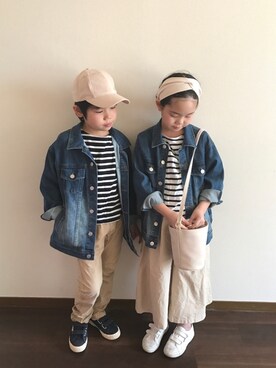 「SUPERGA（スペルガ）のアイテム」を使った、R♡Sさん（キッズ・124cm）の春コーディネート
