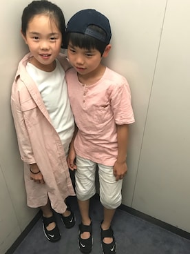 「UNIQLO（ユニクロ）のアイテム（その他）」を使った、R♡Sさん（キッズ・128cm）の春コーディネート
