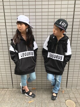 「Lee（リー）のアイテム（バックパック/リュック）」を使った、R♡Sさん（キッズ・135cm）の春コーディネート