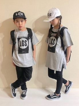 「LEGURUS STANDARD（レグルススタンダード）のアイテム（キャップ）」を使った、R♡Sさん（キッズ・135cm）の春コーディネート